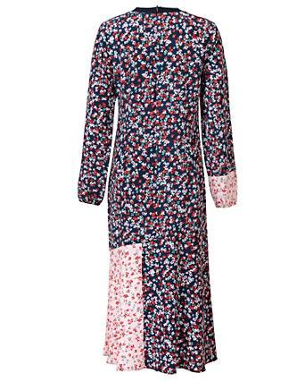 oliver bonas red ditsy floral dress