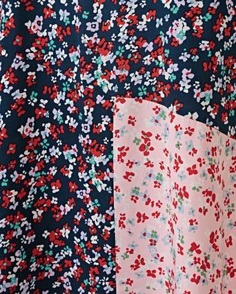 oliver bonas red ditsy floral dress