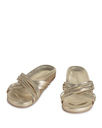 gold cross over sandals