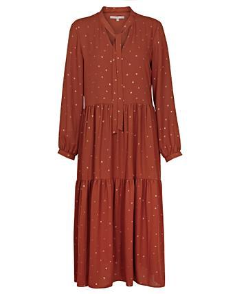 tan spot dress