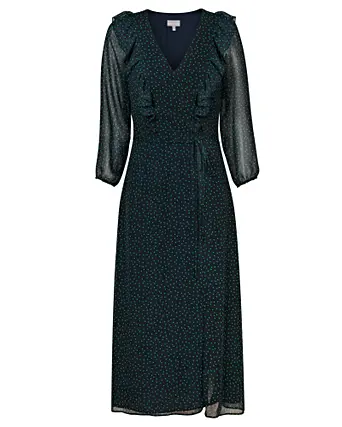 green spot wrap dress