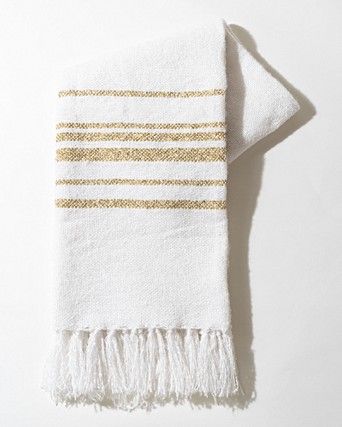 cream and gold throw
