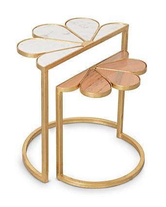 Fiore Luxe Marble Side Nest Of Tables Set Of Two Oliver Bonas