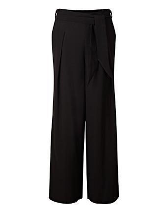 black high waisted tie trousers