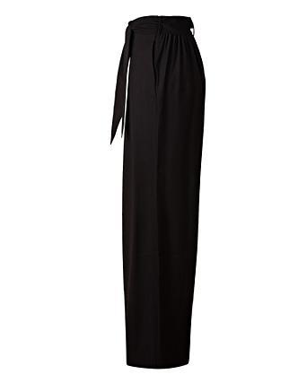 black trousers with tie waist