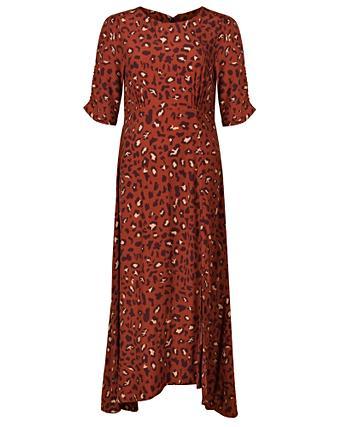 oliver bonas red leopard print dress