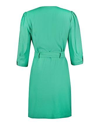 green mini wrap dress