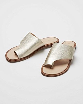 gold toe post sandals