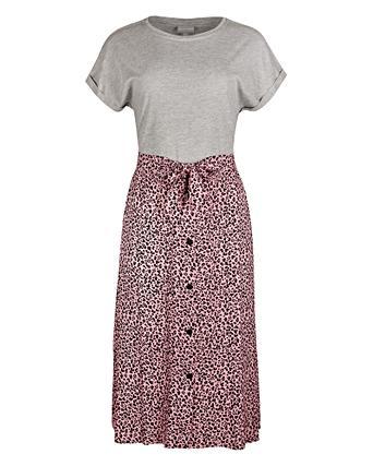 oliver bonas leopard print midi dress