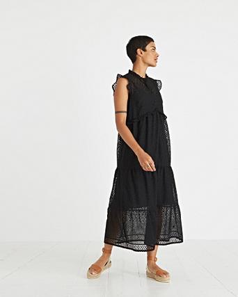 very black midi dress
