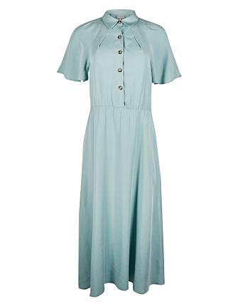 green midi shirt dress