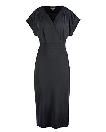 black jersey midi dress