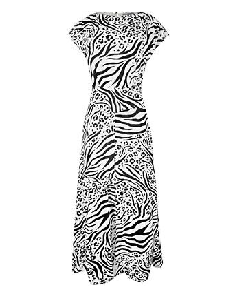 black and white animal print maxi dress