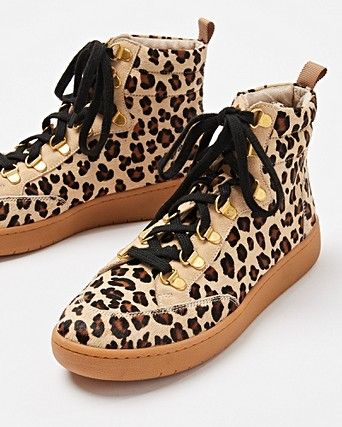 leopard print lace up booties