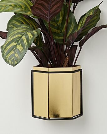 Gold Hexagonal Hanging Plant Pots Set Of Two Oliver Bonas