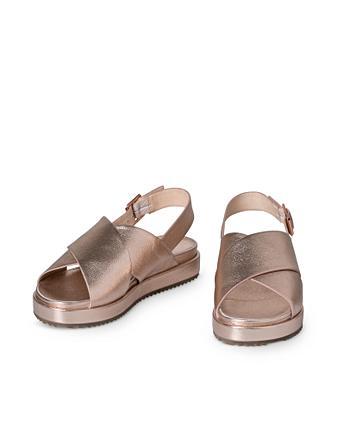 gold cross over sandals