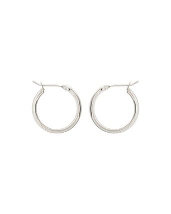 Oliver Bonas Women Esta Double Drop Silver Hoop Earrings 