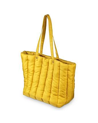 yellow quilted bag