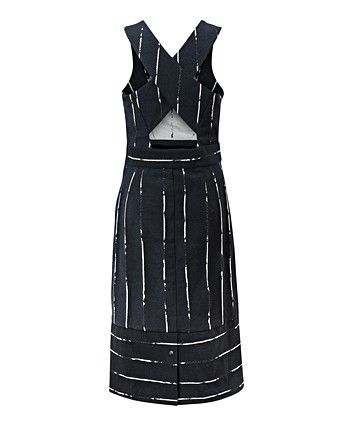 striped dungaree dress