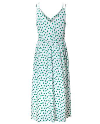 Calming Green Spot Fit Flare Midi Dress Oliver Bonas