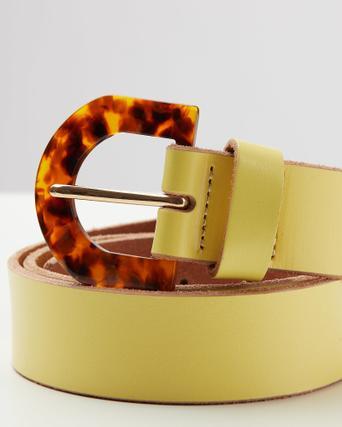 yellow leather belt