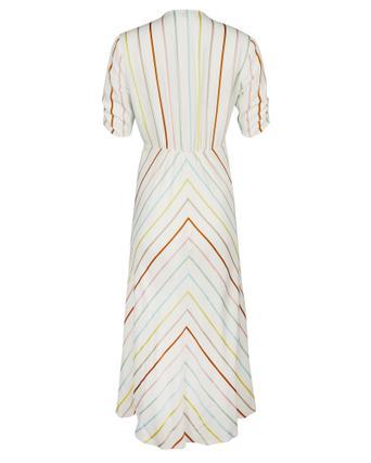 Stripe Button White Midi Dress Oliver Bonas