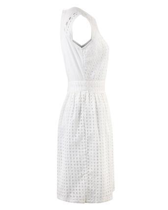 White Geo Square Cutwork Dress Oliver Bonas