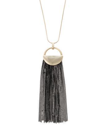 Circle \u0026 Black Chain Long Pendant 