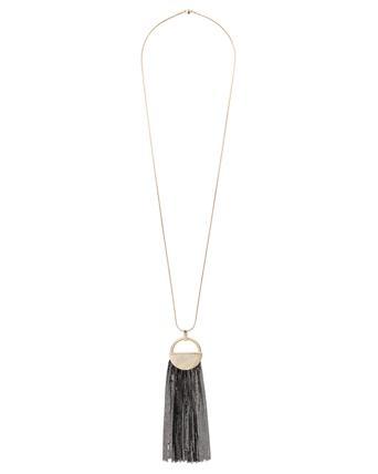 Circle \u0026 Black Chain Long Pendant 