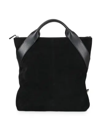 black suede backpack