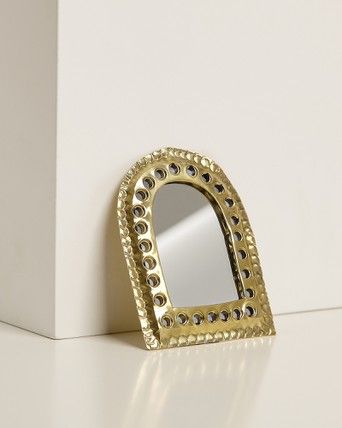 Morocco Gold Brass Wall Mirror Small, Moroccan Style Mirror Ireland