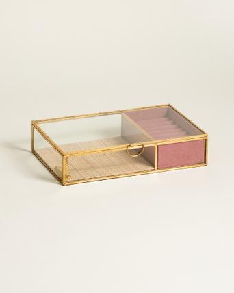 pink glass jewellery box