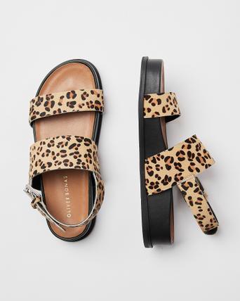 leopard print flatform sandals