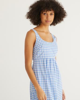 light blue gingham dress