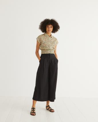 black wide culottes