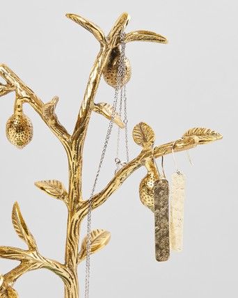 Lemon Tree Gold Jewellery Stand | Oliver Bonas