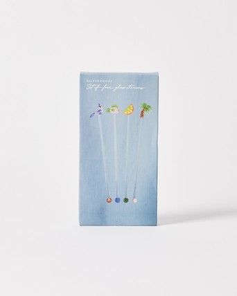 Set of Four Glass Cocktail Stirrers in a Gift Box 