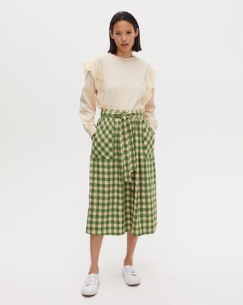 gingham skirt midi