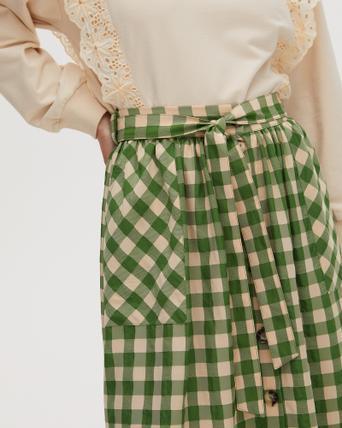 gingham green skirt