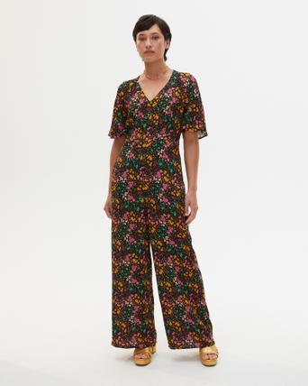 Cluster Ditsy Floral Print Black 
