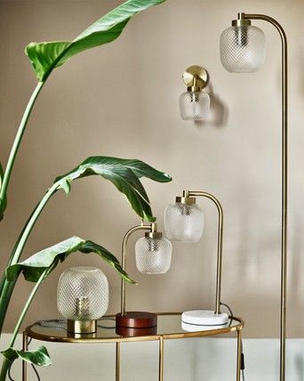 Luce Gold Glass Desk Table Lantern, Henry And Oliver Table Lamps