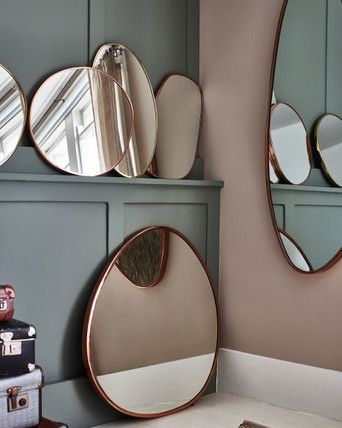 Rose Gold Pebble Wall Mirror Extra, Rose Gold Round Pebble Wall Mirror Large