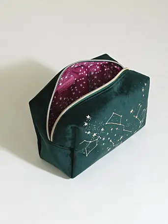 Velvet Constellation Green Makeup Bag Large Oliver Bonas