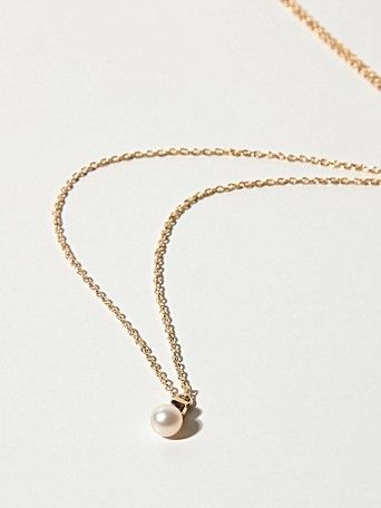 Susie Pearl Drop Gold Plated Pendant Necklace | Oliver Bonas