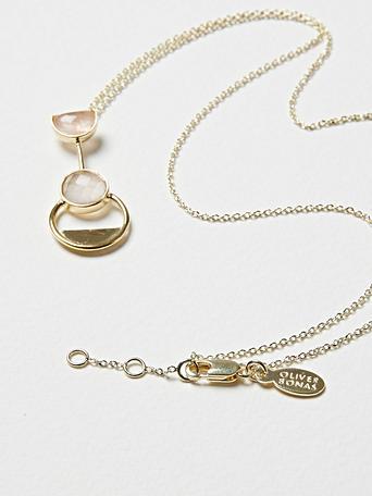 Myrtie Rose Quartz & Gold Plated Pendant Necklace | Oliver ... (342 x 456 Pixel)