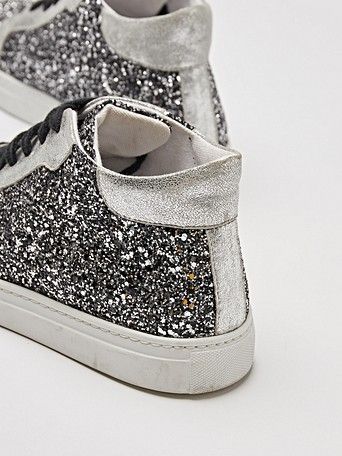 Glitter Lace Up High Top Trainers | Oliver Bonas