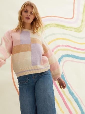 ombre patchwork jumper