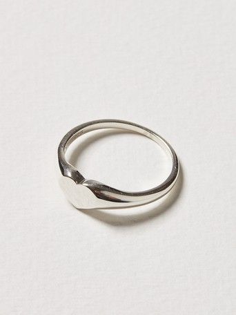 Size 58 in Metallic Oliver Bonas Nova Star & Gem Silver Signet Statement Ring Womens Jewellery Rings 