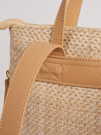 Baden Woven Straw Brown Backpack | Oliver Bonas