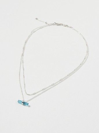 Oliver Bonas Women Jandira Disc & Nugget Layered Chain Necklace 